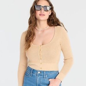 J. Crew Scoopneck Stretch Cardigan Top